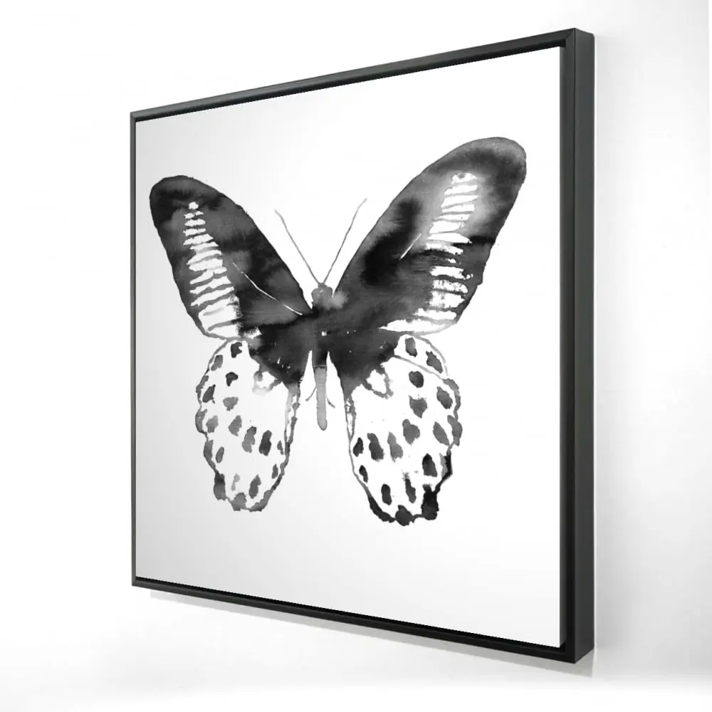 Begin Home Decor 2081-2424-AN466 24 x 24 in. Black Butterfly Minimalist Framed Canvas - Home Decor Art