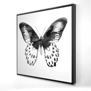 Begin Home Decor 2081-2424-AN466 24 x 24 in. Black Butterfly Minimalist Framed Canvas - Home Decor Art