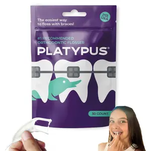 Orthodontic Flossers for Braces, 30 Count (Pack of 1), Ortho Picks for Adults & Kids, Fits Under Arch Wire Non-Damaging, Encourage Daily Flossing Habits