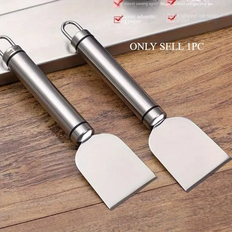 1pc Multi-purpose cleaning spatula household refrigerator tile spatula floor seam glass glue spatula kitchen grease spatula cleaning tool spatula Home and Kitchen Kitchen Cooking Accessories Kitchenware Stainless Steel