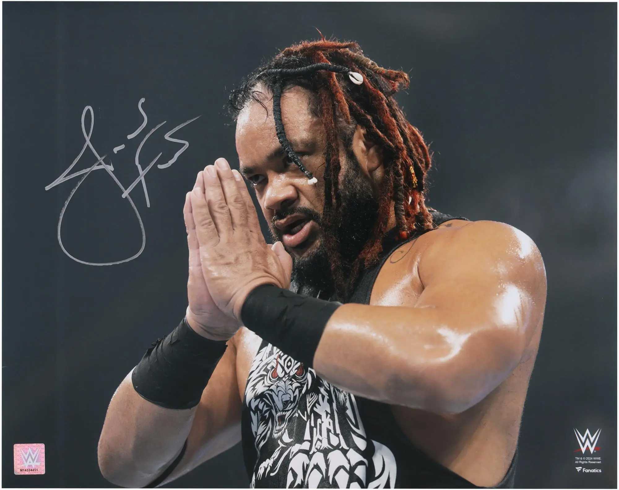 Jacob Fatu WWE Autographed 16" x 20" Prayer Hands Photograph - Fanatics Authentic Certified