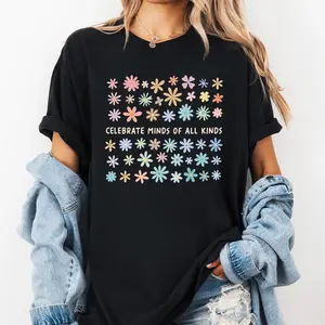 Comfort Colors Celebrate Minds Of All Kinds Shirt, Neurodiversity Teacher Tee, SPED Classroom Graphic T-Shirt, Inclusion Matters Educator Gift, Back To School Top