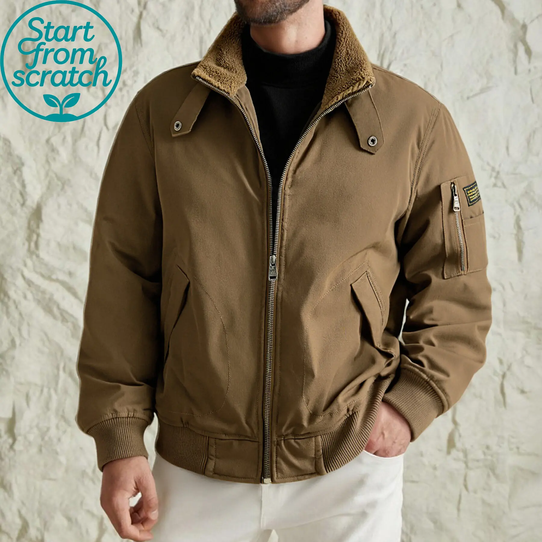 Men’s versatile loose jacket for autumn/winter — windproof, warm outerwear with a full zip closure — loose-fit winter jacket suitable for cold weather, camping, and commuting — machine-washable jacket