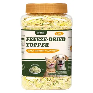 【Petlovers】Wellix 7.5oz Cat & Dog Cat Grass Food Topper - Chicken, Egg Yolk, Cat Grass | Freeze Dried Chicken Formula | Low Calorie | Support Hairball Control & Gut Health | Natural, Nutritious, Yummy #SummerVibes #petlovers