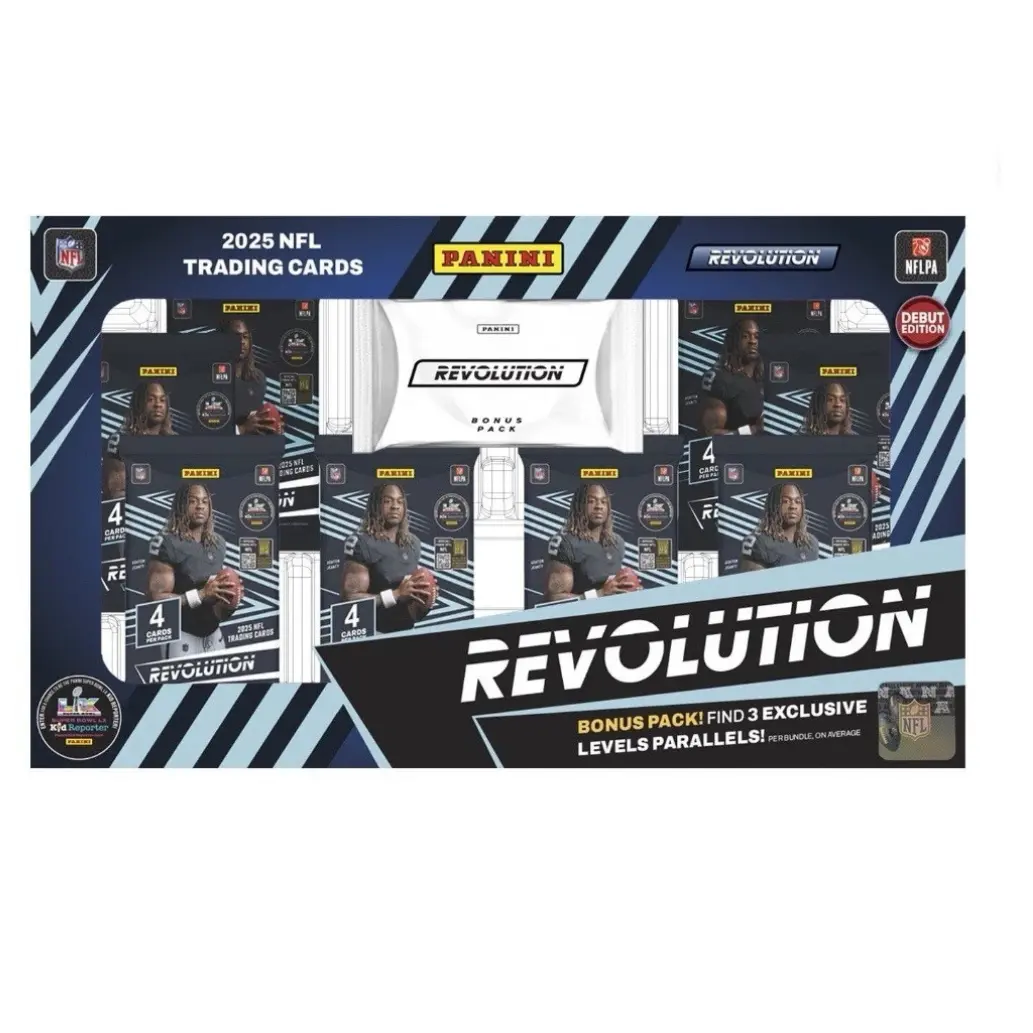 2025 Panini Revolution NFL Bundle Box. (8 Packs, 4 Cards Per Pack + Bonus Pack with 3 exclusive parallels) Personal Sports Card Box for Rip and Ship!