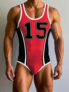 INCERUN Men's Fashion Casual Colorblock Patchwork Sleeveless Jumpsuit, Perfect for Daily Wear, Stylish and Comfortable One-Piece