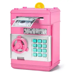 Piggy Bank Cash Coin Can ATM Bank Electronic Coin Money Bank for Kids Age 3-12, Money Savings Box Mini ATM Coin Bank Toys Gifts for 3 4 5 6 7 8 9 10 11 12 Year Old Boys Girls Decor Door Birthday gift#outdoorfun