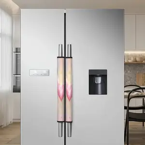 2Pcs Refrigerator gloves, Pink Cross Pattern, Customized and Aesthetically Designed Refrigerator Handle Cover - Universal for All Seasons, Detachable, Easy to Clean, Portable, Multi-functional, and a Must-have for a Refine Kitchen Life@12.16RGC-1