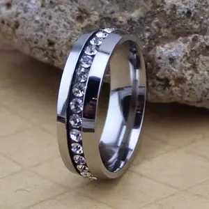 Zircon Stone Metal Stainless Steel Ring for Men Women Unisex High-Quality Durable Statement Jewelry Fashion Accessories Comfortable Fit Ideal Gift