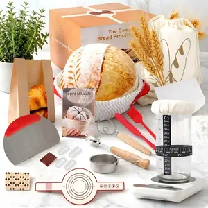 Sourdough Starter Kit with Warmer, Round Banneton Proofing Basket & Glass Jar, Complete Bread Baking Supplies,  Kitchen Baking Set,  for Beginner Bakers Women Mom Wife