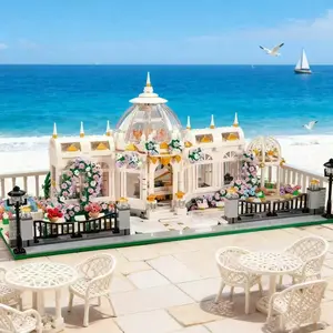 Classic Garden Plaza Building Blocks Set, High-Quality Abs Material, Creative Assembly Model Kit, Ideal Christmas Gift, Block Decoration