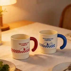 Miniso Snoopy Geometric Sequence Series Mix Toothbrush Cups for Bathroom Use Stylish Snoopy Themed Durable Material Cups