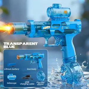 Electric Water Gun with LED Light, Automatic Squirter, Dazzling Outdoor Playtoy for Boys & Girls, Ideal Summer Accessory