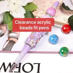 【B001】Acrylic beads  for pens keychain beads Diy Jewelry Decoration Beaded Tassel Charms Adjustable Beaded Design