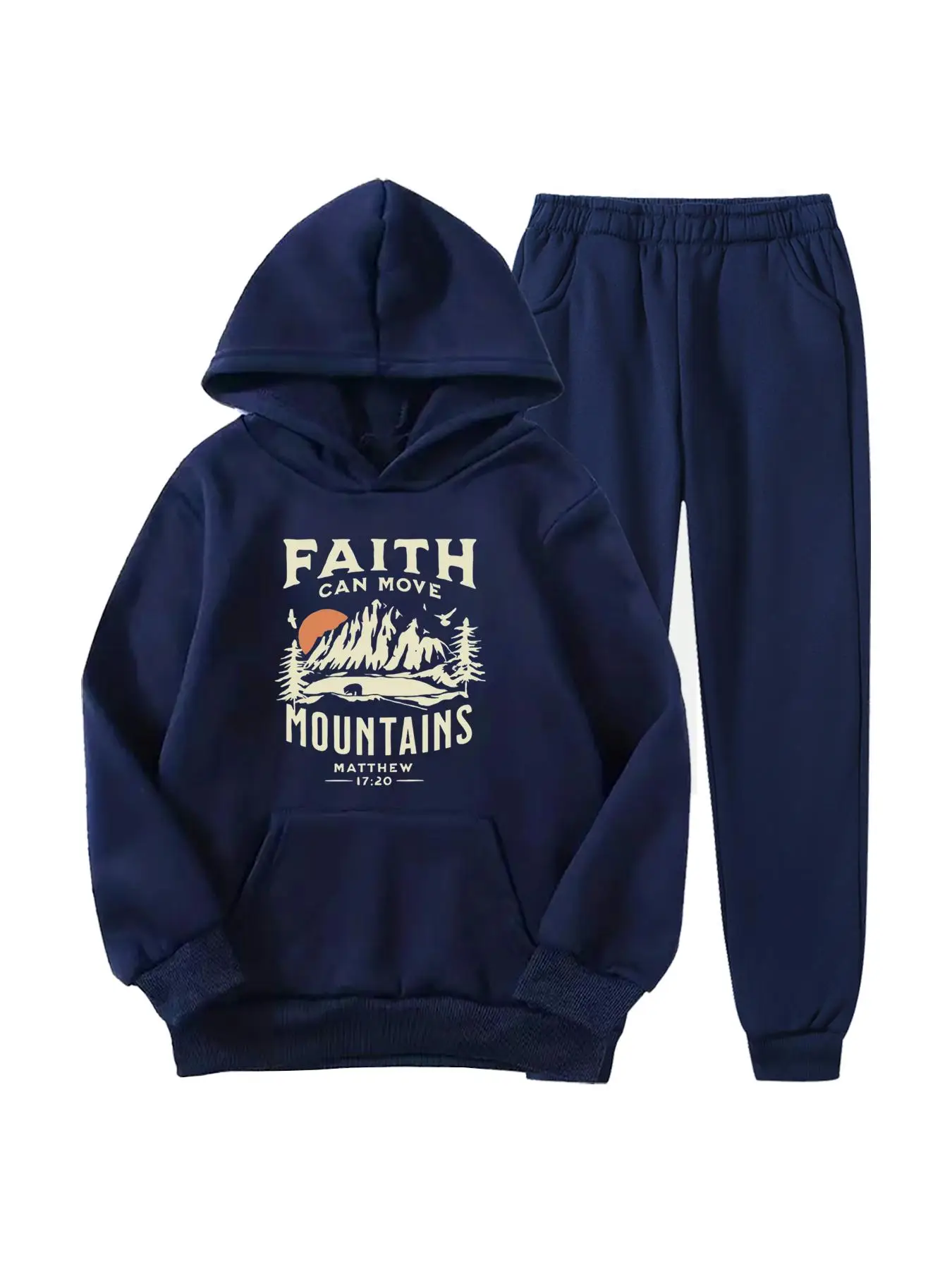 Two-Piece Set Boy's Letter Print Hoodie & Jogger Pants Set, Casual Long Sleeve Hooded Sweatshirt & Sweatpants for Fall & Winter, Kids Clothes for Dail