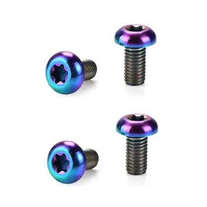 4Pcs Titanium M5 x 12mm Torx Head Bike Screws for Water Bottle Cage