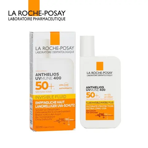 La Roche Posay Anthelios UVmune 400 Fragrance-Free Facial Sunscreen SPF50, 50ml/1.69oz - Daily Protection, UVA Shielding, IR Heat Defense, Hyperpigmentation Treatment (Fluid, Cream, Tinted & Invisible Options, Random Packing) Sensitive Hydrating Soothing
