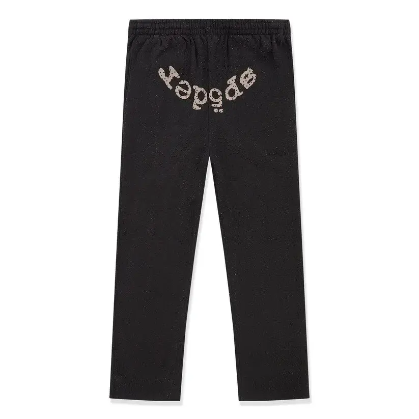 VVS Spider Graphic Sweatpants | Black Y2K Streetwear Joggers | Rhinestone-Inspired Graphic Casual Pants for Youth & Adults