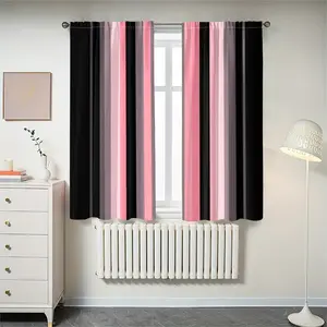 Modern Striped Sheer Curtains, Home Textile, 90GSM Light Blocking Drapes, Easy Care Grommet Curtains for Home Office Dorm