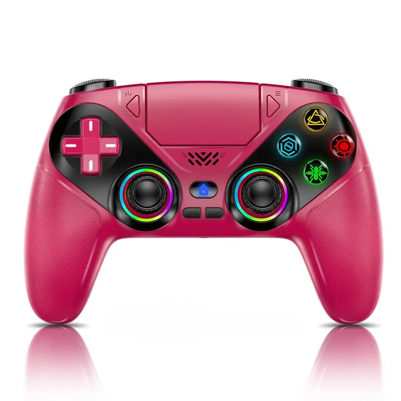 RGB Wireless Controller Mult-platform Compatible, Dual Vibration, Turbo, Programmable Buttons