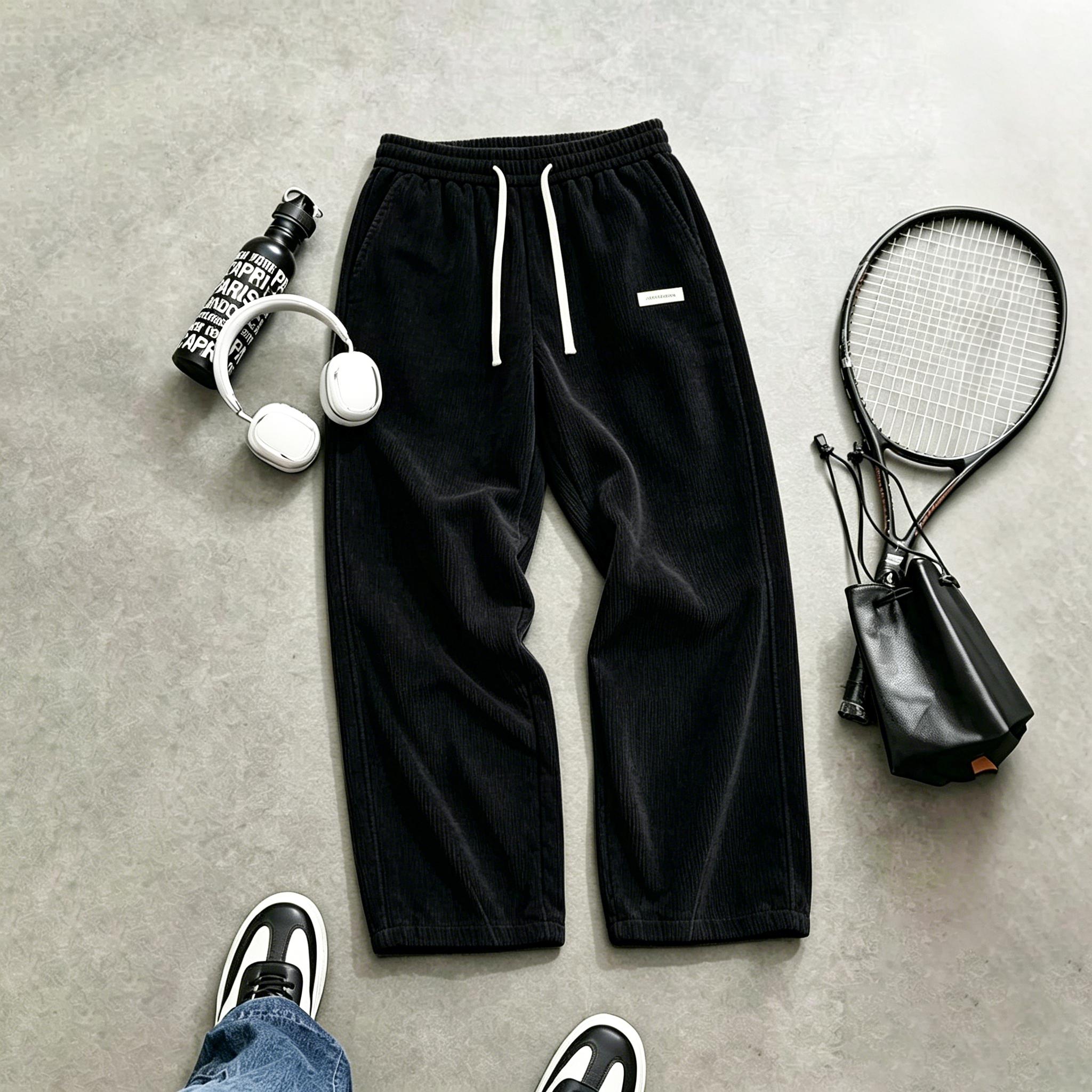 Men’s corduroy casual pants, loose straight cut, versatile new arrival for spring, summer, and autumn