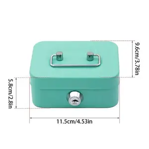 Metal Security Lock Storage Box, Key Lock Cash Holder, Office Coin Deposit Money Box, Safe and Secure Container