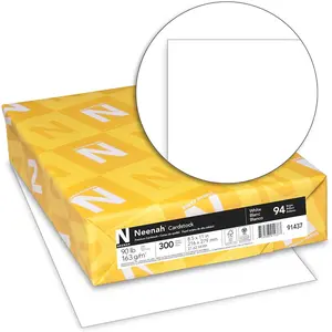 Index Cardstock 8.5" x 11" 90 lb./163 gsm White 300 Sheets Lightweight 94 Brightness Extra Sheets More Value (91437)