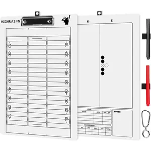 Football Coaches Clipboard, White Double-Sided Dry Erase Coach Clipboard, Football Whiteboard for Coaches, Lineup White Board with Marker for Coaches Gift
