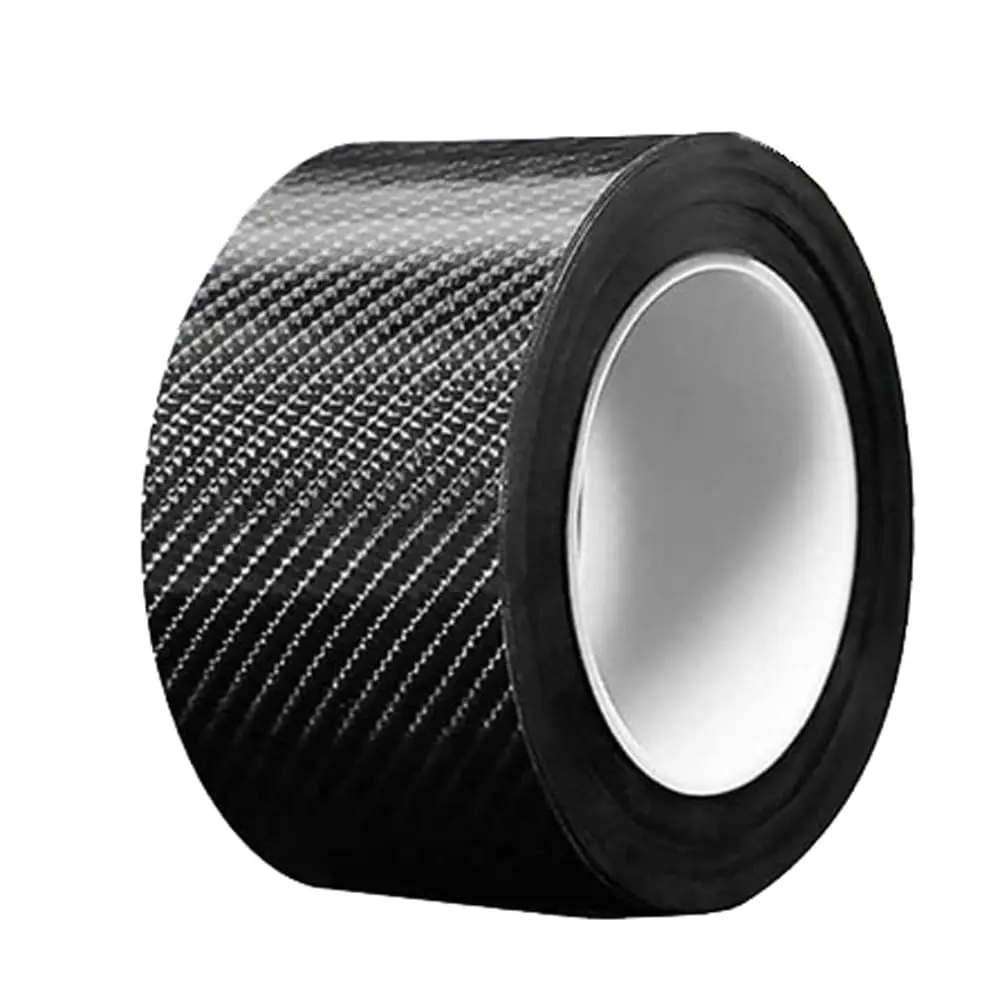1 Roll Car Door Edge Guards Anti-Scratch Anti-Collision 3D Carbon Fiber Vinyl Wrap Adhesive Strip Tape Car Door Sill Protector Door Entry Cover for Rear Trunk Edge Protection SUV Motorcycle