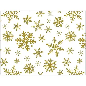 Golden Snowflake Flurry Tissue Paper - 20in. X 30in. Sheets - Christmas Tissue Paper
