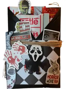 Horror/Thriller Blind Date with a Book-Book,  Annotation Tabs, Highlighter, Scrunchie, Glass Nail File, Magnetic Bookmark, Stickers, Hot Chocolate, Surprise Item