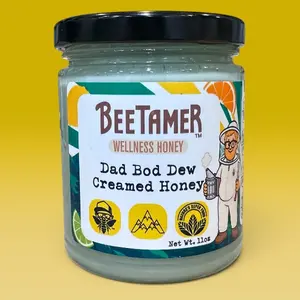 Bee Tamer’s Dad Bod Dew Creamed Honey – 11oz Jar