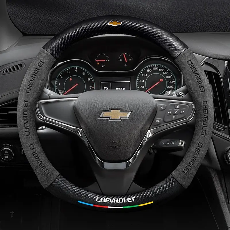 Chevrolet Car Steering Wheel Cover, Interior, Fits Aveo Bolt Onix Cruze Spark Cavalier Colorado Laceti Trailblazer Silverado Tahoe Traverse, Car Accessories