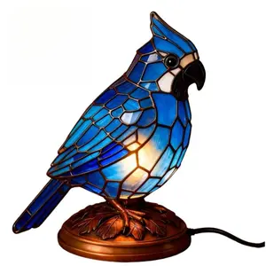 Cardinal Bird Table Lamp, Hand-Painted Resin Night Light. A Festive Christmas Decor & Perfect Gift for Bird Enthusiasts