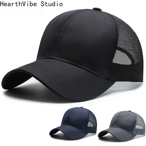 Men's 2-Pack Stylish Adjustable Mesh Trucker Hats - Korean-Style Solid-Color Breathable Casual Sports & Outdoor Caps for Summer, Men's Accessories, Stylish Trucker Hat