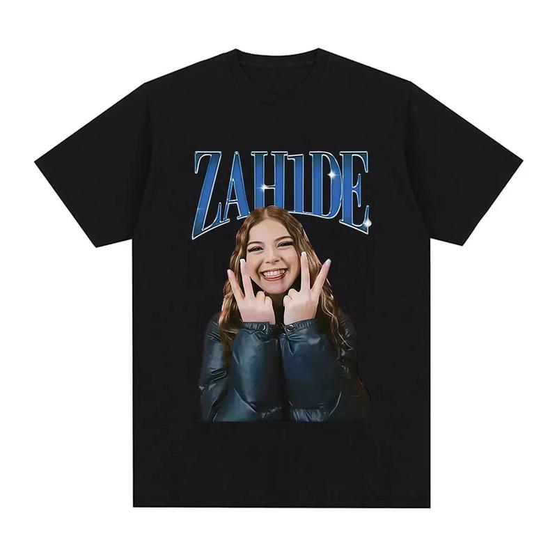 Zahide Merch Double-sided Print T-shirt Men Women Clothing Fashion T Shirts Summer Cotton Oversized O-Neck Short Sleeve T-shirts