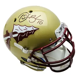 Derrick Brooks FSU Seminoles Signed Full Size Schutt  Gold Helmet - PSA