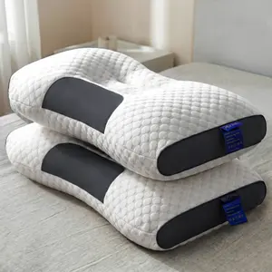 2PCS Ergonomic Neck Pillow Set for Cervical Support, Breathable & Pressure Relief, Ideal for Back & Side Sleepers, Machine‑Washable Core, Promotes Deep Sleep Queen-Size ergonomic pillow for couples neck massage pillow