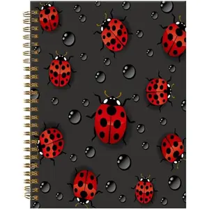 Ladybug Pattern Spiral Journal Notebook, 1 Count Cute College Ruled Writing Notebook, Composition Notebook, Office Stationery & Supplies for Home School Office