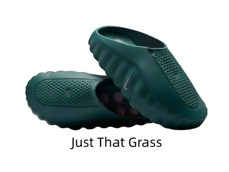 Streamlined Hollow Wave Slides One-Piece EVA Construction Soft Red Massage Insole Water Resistant Daily Outdoor Casual Shoes