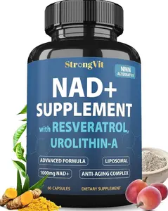 NAD Supplement with Resveratrol & Urolithin-A, Anti-Aging Complex for Women & Men. Liposomal NAD Plus, 1000mg NAD+ Booster, NMN Alternative for Energy & Healthy Aging, USA