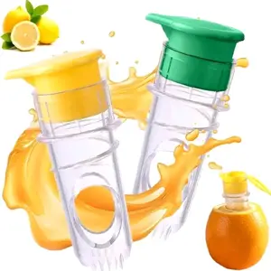 2-Pack Lemon Squeezer Portable Lemon Juicer BPA-Free Plastic Lime Juicer Compact Juice Extractor Handheld Citrus Press with Lid - 2025 New Screw Top Manual Citrus Tap Squeeze Lime for Cocktails, Drinks And Cooking-Kitchen Gadgets Utensils