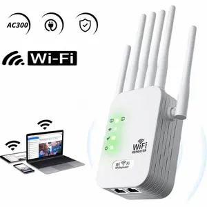 Home Office WiFi Extender Signal Booster, Fastest Best WiFi Enhancer 300mbps Single Band (2.4GHz), Wireless Signal Repeater