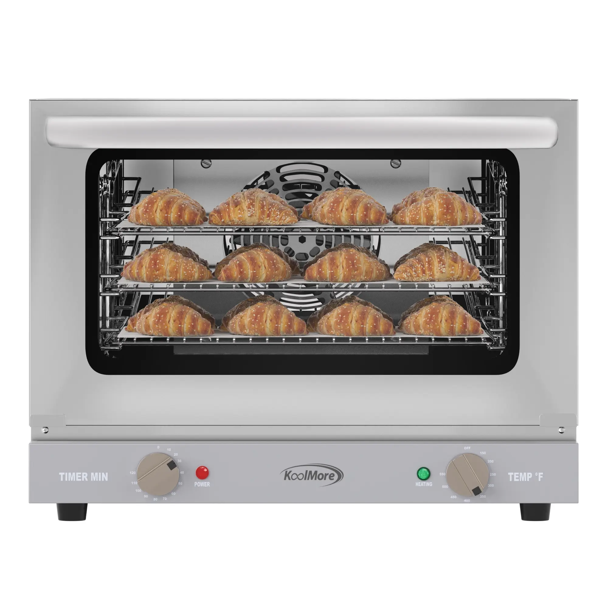 19 in. Countertop Convection Oven for Quarter-Size Pans with 3 Racks 1440W of Power in Stainless-Steel, 0.8 cu. ft.