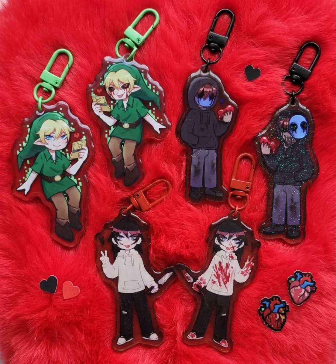 Creepypasta Keychain, Jeff The Killer, Eyless Jack, Ben Drowned