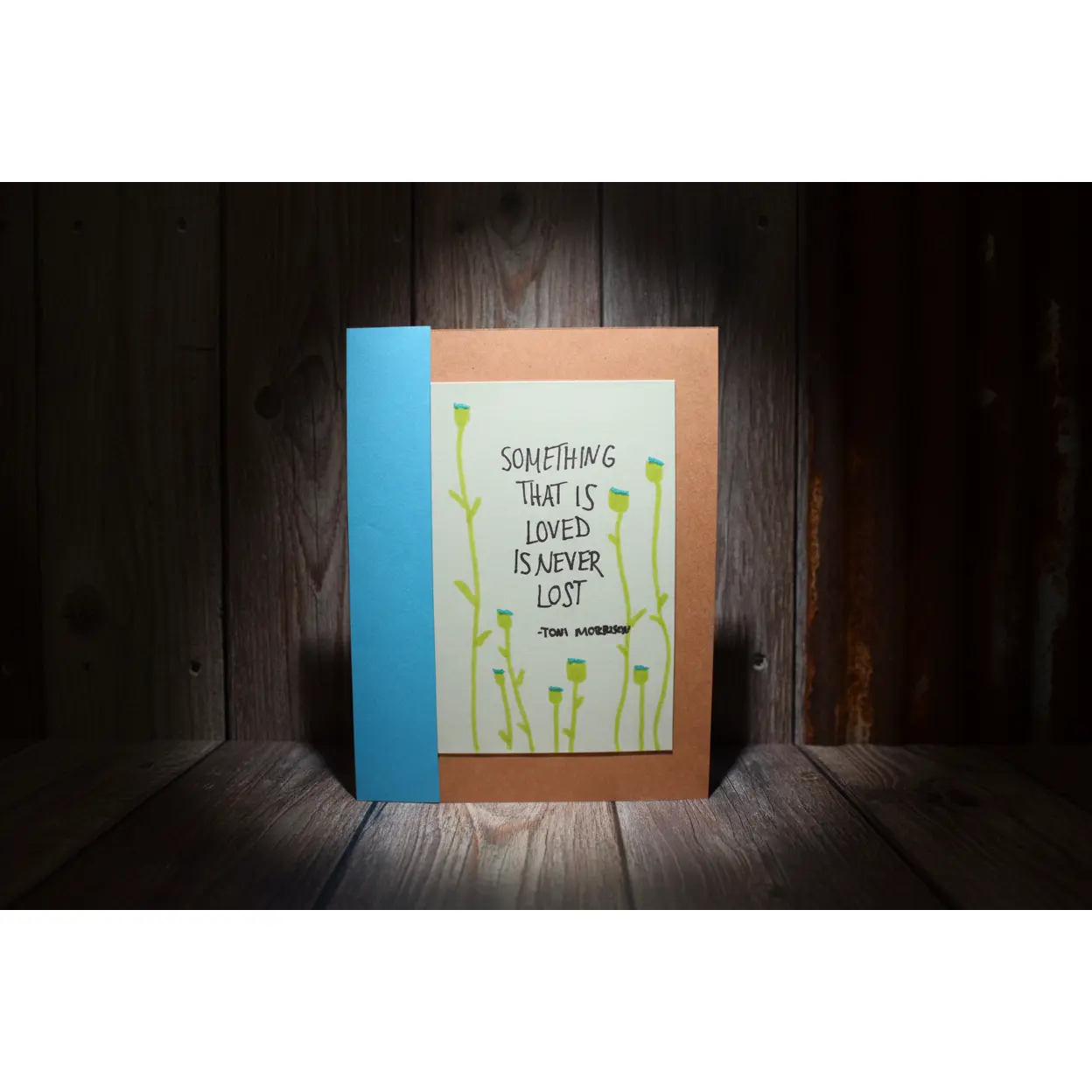 Handmade Craft Sympathy Kraft Paper Greeting Cards - Small-Batch, Floral Motif, Matching Envelope, Printed Text Comforting Quote for Grief - Office Stationery Supplies, Sympathy Gift, Times Of Grief