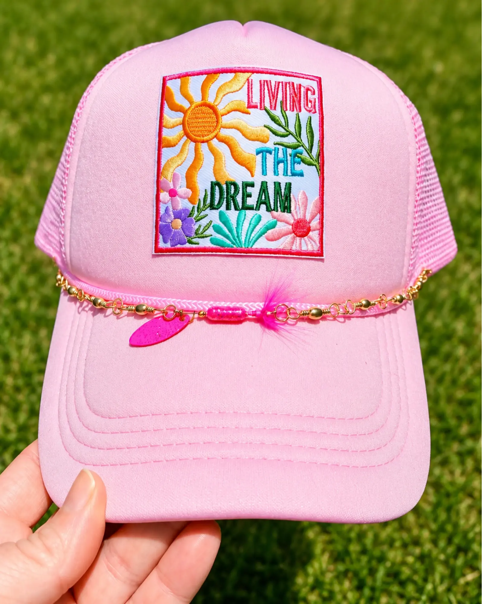 Hot Pink Fishing Lure Hat Chain