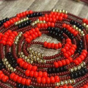 SculptAura - uGlow Skincare & Waistbeads Customized Waistbeads Glass Seed Beads Cotton Poly Thread Handmade Tie On for Everyday Wear Affirmation Practices Waist Training Feminine Energy Alignment