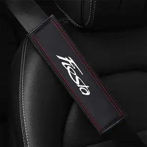 PU Leather Car Seat Belt Covers for Ford Fiesta, Car Accessory, 1pc or 2pcs Set, Durable & Stylish Design, Perfect Fit for Safety Protection
