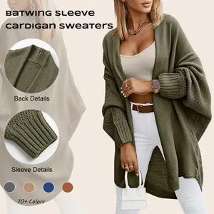 Imily Bela Women's Fall Cardigans 2025 Trendy Open Front Batwing Sleeve Knit Oversized Long Cardigan Sweaters